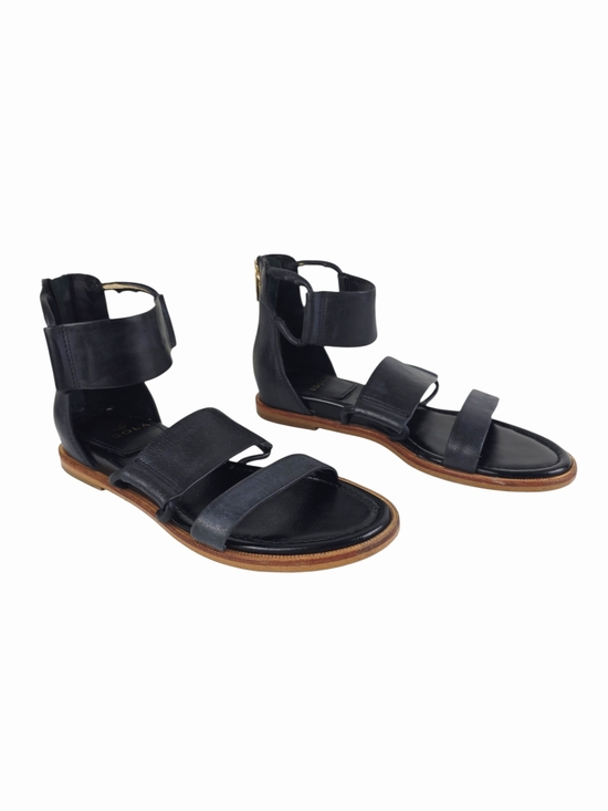 Isola Shoes - Isola Black Leather Ankle Strap Gladiator Sandals